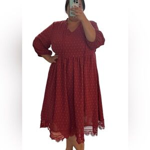 BloomChic Swiss Dot Long Sleeve Dress